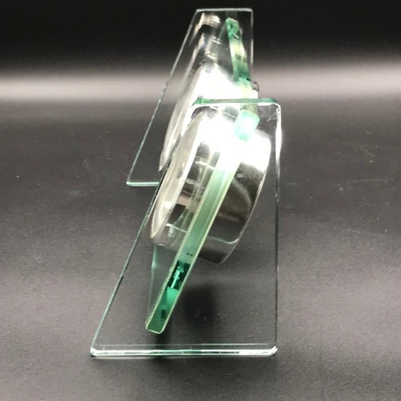 Seth Thomas Glass Display Mantle Desk Quartz Clock & Themometer Tested Works - Picture 5 of 9